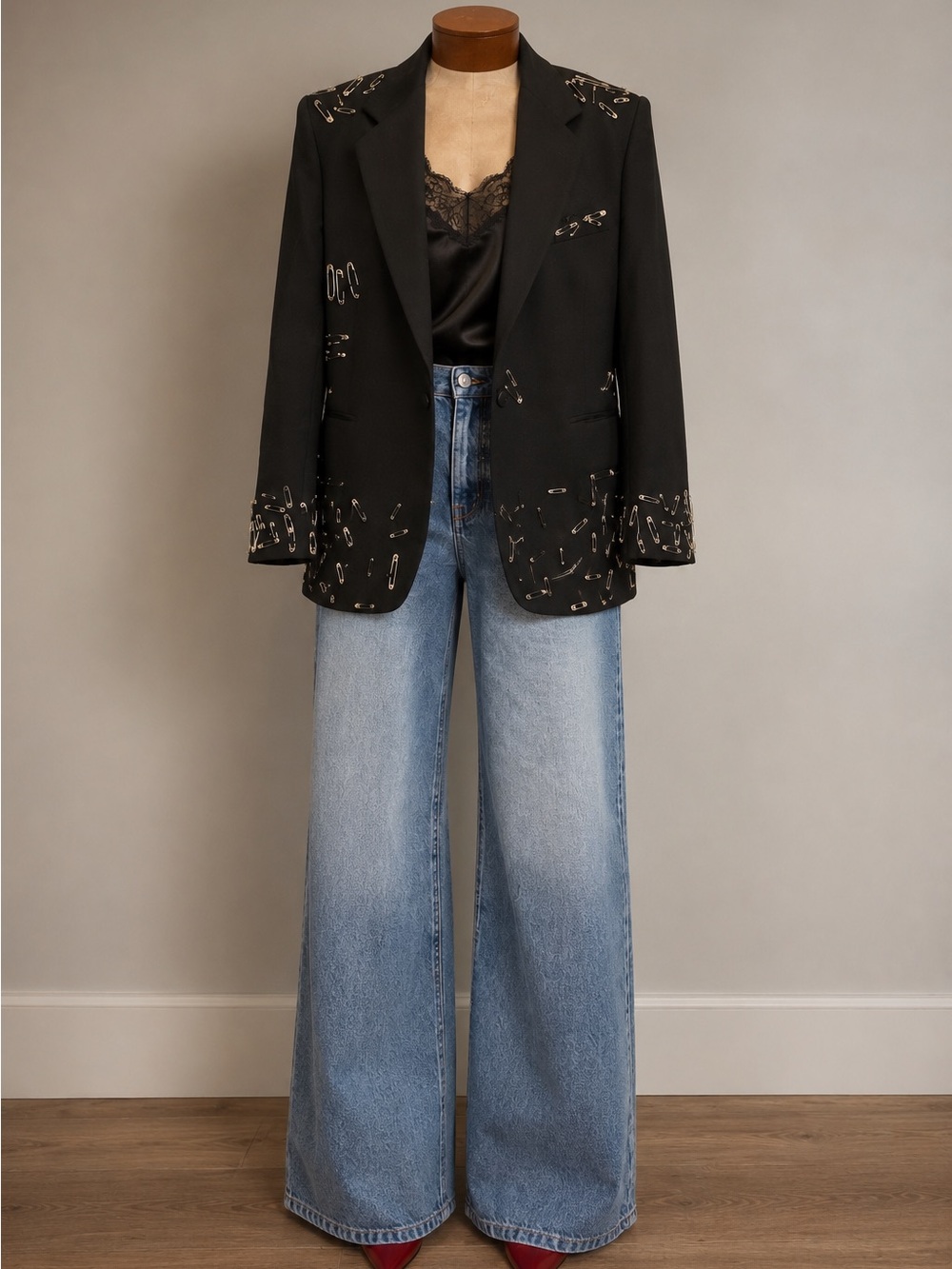 Vintage Barry Tuxedo Coat- Black Tuxedo safety pin blazer - Men’s 44 women’s 12